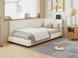 Upholstered bed, 3ft single bed 90190cm, With side rails on the bed, With two comfortable N604P390168W