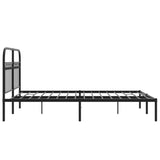 Metal Bed Frame without Mattress with Headboard Black 140x200cm 376601