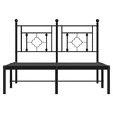 Metal Bed Frame without Mattress with Headboard Black 120x190cm 374336