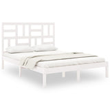 Bed Frame without Mattress White Solid Wood 140x190 cm 3105931