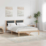 Bed Frame with Upholstered Headboard Dark Grey 140 x 190 cm 878265
