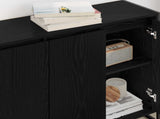 Side Cabinet Black Oak 96.5 x 30 x 75 cm Engineered Wood 886606