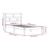3101203 Bed Frame without Mattress Solid Wood 90x200 cm