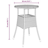 Garden Table 60x75 cm Acacia Wood and Poly Rattan Grey 310603