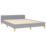 Bed Frame without Mattress Light Grey Full Fabric 347453