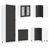 14 Piece Kitchen Cabinet Set "Porto" Black Engineered Wood 3314992