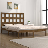 Bed Frame Honey brown Solid pine wood Double Decorative Inlays 3104501
