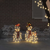 Lighted Snowman Family 3 pcs Warm White Polyester 42019625