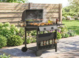 Gas Burner Barbecue Grill, 2 Burner Gas Grill with Side Tables, Warming Rack, Shelf, Thermometer, T3398P553473