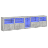 Sideboard with LED Lights Concrete Grey 283x37x67 cm 3209026