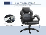 Office Chair Faux Leather Swivel Computer Desk Chair for Home Office with Wheels Armrests Black T3398P328250