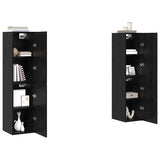 TV Cabinet Set Wall-mounted Black Oak Engineered Wood 3393517
