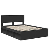 Bed Frame with Headboard Black 135 x 190 cm Solid Pine Wood 3410610