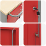 Work Cabinet with Drawer 2 pcs Red and Grey 100 x 55 x 85 cm 3321363