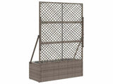 Garden Planter with Trellis Grey 70 x 30 x 135 cm Poly Rattan 42026883
