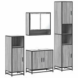 4 Piece Bathroom Furniture Set Grey Sonoma Engineered Wood 3301218