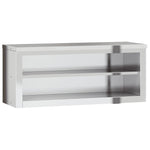 ZNTS Kitchen Wall Cabinet with Shelf Stainless Steel 376445