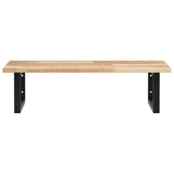 Basin Shelf Wall Mounted Steel and Solid Wood Acacia 3302781