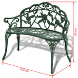 Garden Bench Green Cast aluminium, Cast iron 100 cm Durable 42166