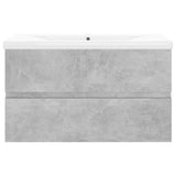 Sink Cabinet with Built-in Basin Concrete Grey Engineered Wood 3071553