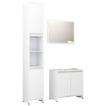 ZNTS 3 Piece Bathroom Furniture Set White Engineered Wood 3056934