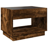Coffee Table with Infinity LED Smoked Oak 70x50x50 cm 847662