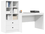 Desk with Drawer with Shelf with Storage 2 pcs White 3337361