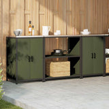 Kitchen Storage Set HATTEM 3 pcs Olive Green Cold-rolled Steel 3392669
