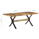 321610 Dining Table 180x90x76 cm Rough Mango Wood