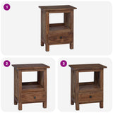 Bedside Table Brown 30 x 30 x 47 cm Solid Reclaim Wood 42012370