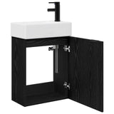 Bathroom Vanity Unit with Tap Black Oak 45.5 x 22.5 x 84 cm 889434