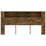 Headboard Cabinet Smoked oak Engineered wood 200 x 18.5 x 104.5 cm 817279