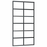 Sliding Door with Hardware Set Black 102x205 cm ESG Glass 3375932