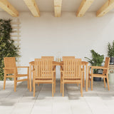 7 Piece Garden Dining Set Solid Wood Teak 3157918