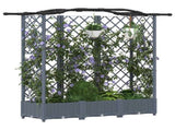 Raised Bed with Trellis and Roof Light Grey 163 x 40 x 126 cm 42032582