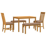 Dining Set 5 pcs Grey Solid Oak Wood 3430284