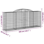 Arched Gabion Baskets 5 pcs 300x50x120/140 cm Galvanised Iron 3146722