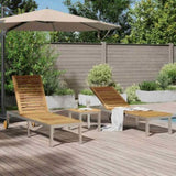 Lounger 3 pcs Brown Solid Acacia Wood and Stainless Steel 3334837