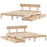 Bed Frame without Mattress 120x200 cm Solid Wood Pine 3301512