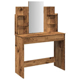 Dressing Table with Mirror Old Wood 96x39x142 cm 857011