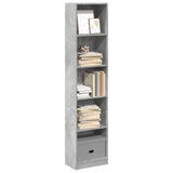 Bookcase Concrete Grey 40x24x176 cm Engineered Wood 857795