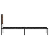 Metal Bed Frame without Mattress Brown Oak 100x190 cm 4007759