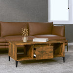 ZNTS Coffee Table Smoked Oak 90x50x36.5 cm Engineered Wood 821073