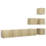 6 Piece TV Cabinet Set Sonoma Oak Engineered Wood 3079036