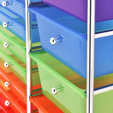 XXL 15-Drawer Mobile Storage Trolley Multicolour Plastic 320410