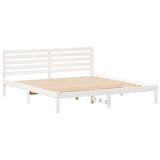 Bed Frame with Headboard White 200 x 200 cm Solid Pine Wood 872276