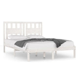 3103929 Bed Frame without Mattress White Solid Wood 120x200 cm