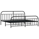 Metal Bed Frame without Mattress with Footboard Black 193x203cm 353659