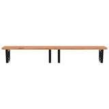 ZNTS Basin Shelf Wall Mounted Steel and Solid Wood Beech 3302459