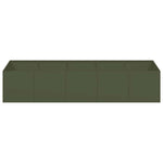 ZNTS Planter Olive Green 200x80x40 cm Steel 860755